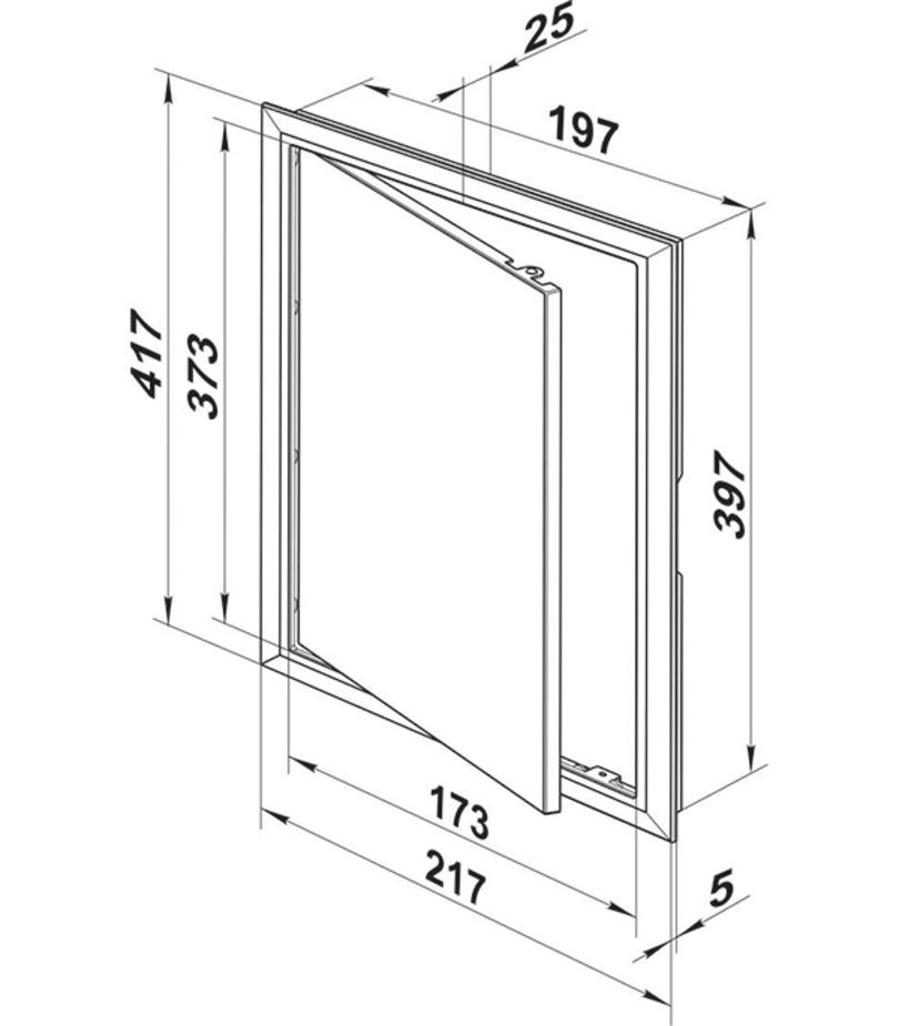 Люк ревизионный пластиковый 217х417 мм врезной Люк ревизионный пластиковый 217х417 мм врезной