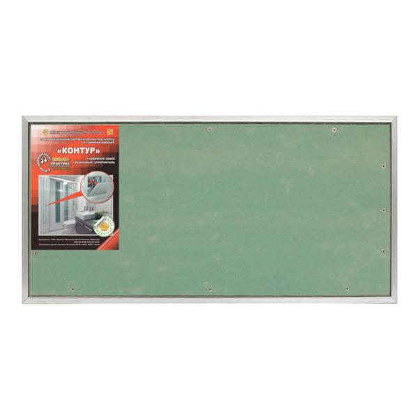 Люк ревизионный под плитку Практика Контур алюминиевый 400х200 мм скрытый нажимной