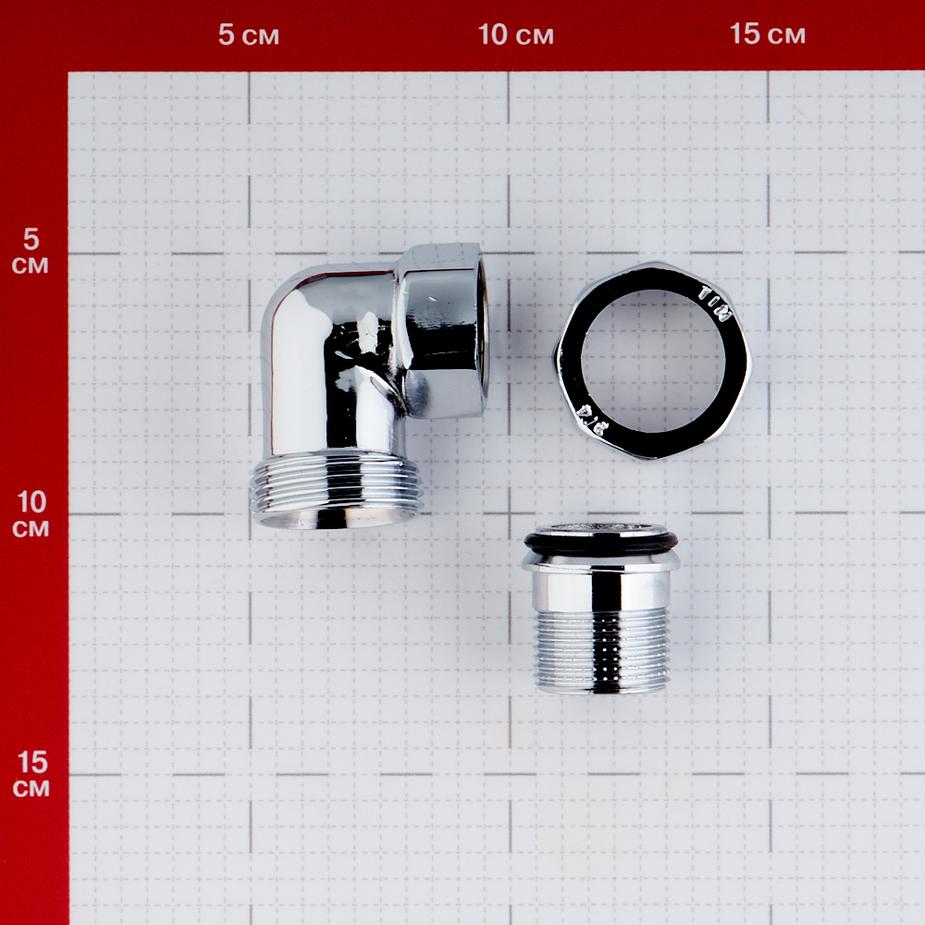 Американка угловая 3/4 ВР(г) х 3/4 НР(ш) хром латунная Американка угловая 3/4 ВР(г) х 3/4 НР(ш) хром латунная