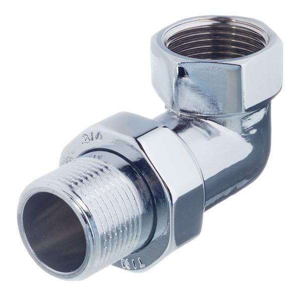 Американка угловая 3/4 ВР(г) х 3/4 НР(ш) хром латунная Американка угловая 3/4 ВР(г) х 3/4 НР(ш) хром латунная