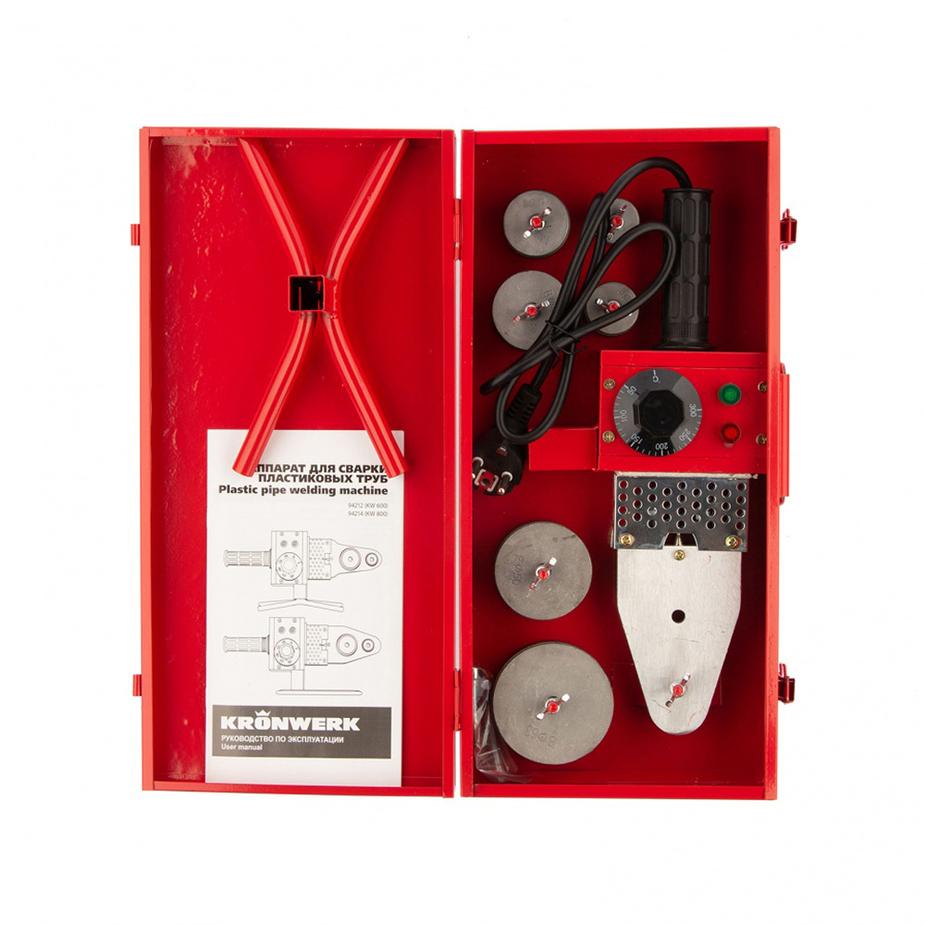 Аппарат сварочный ручной для пластиковых труб Kronwerk КW800 (94214) 800 Вт Аппарат сварочный ручной для пластиковых труб Kronwerk КW800 (94214) 800 Вт