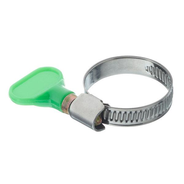 Хомут обжимной 20-32 мм нержавеющая сталь с бабочкой