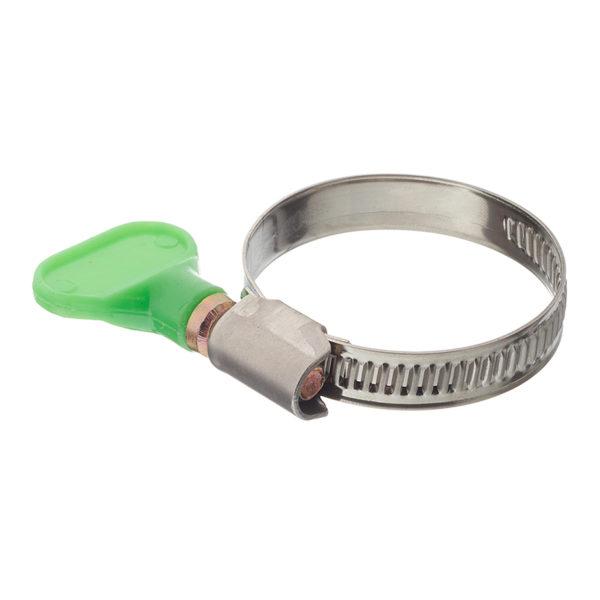 Хомут обжимной 25-40 мм нержавеющая сталь с бабочкой