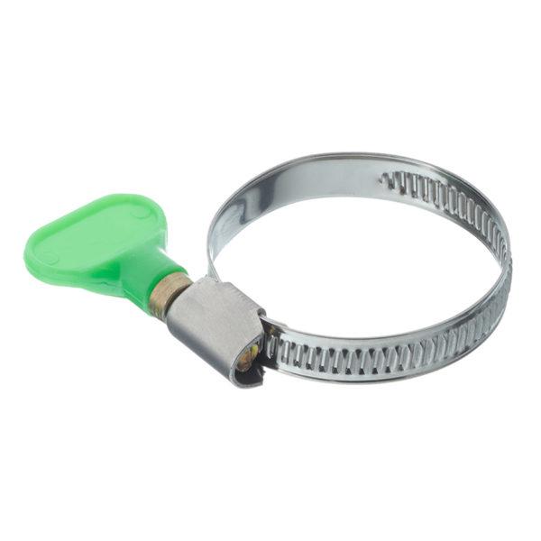 Хомут обжимной 30-45 мм нержавеющая сталь с бабочкой