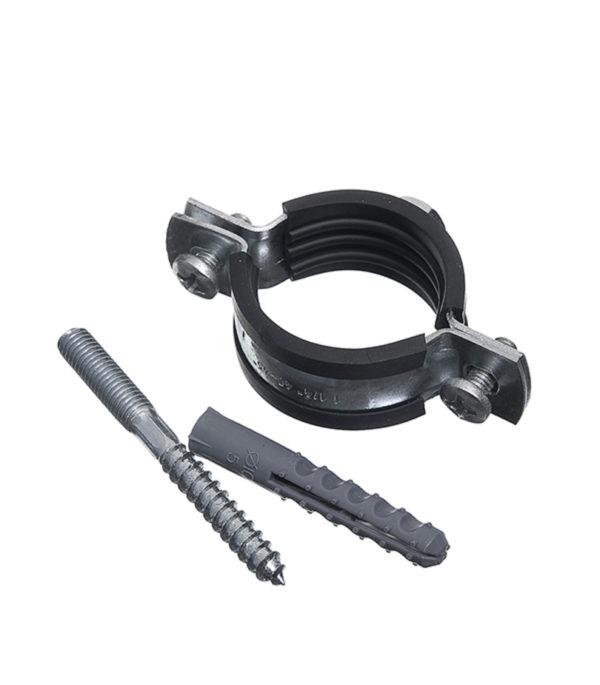 Хомут сантехнический 1 1/4 40-45 мм оцинкованная сталь со шпилькой и дюбелем