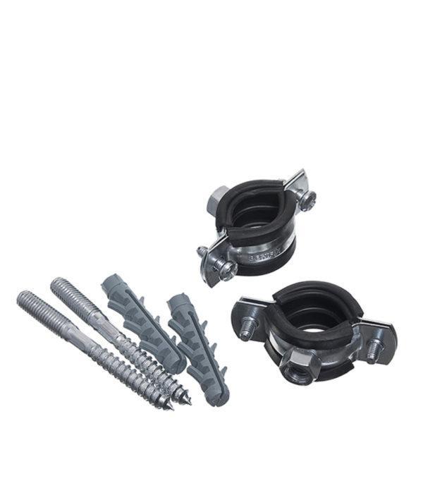 Хомут сантехнический 1/2 20-24 мм оцинкованная сталь со шпилькой и дюбелем (2 шт.)