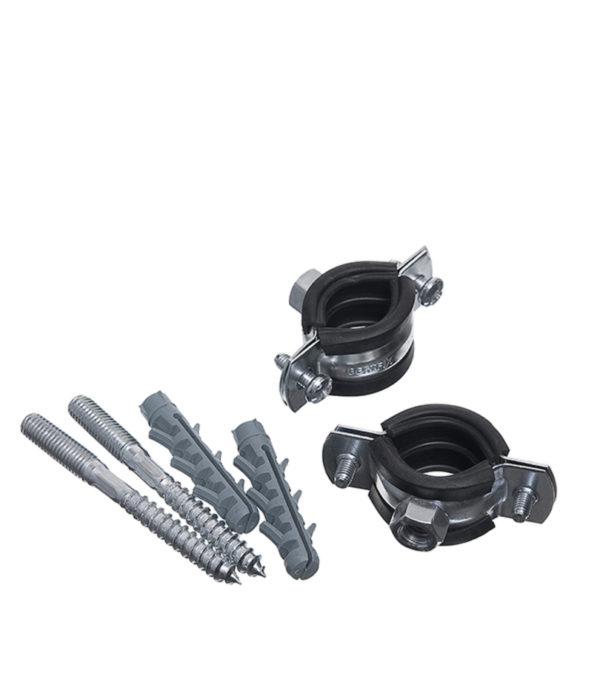 Хомут сантехнический 1 32-35 мм оцинкованная сталь со шпилькой и дюбелем (2 шт.)