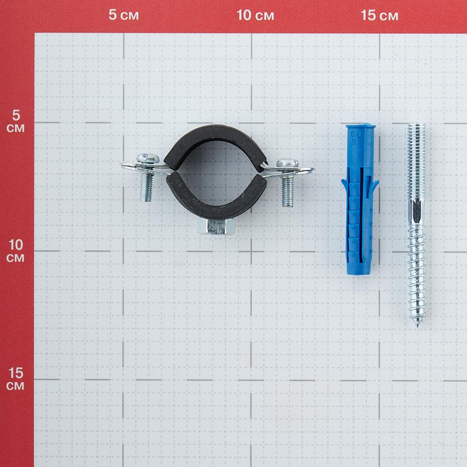 Хомут сантехнический 3/4 25-28 мм оцинкованная сталь со шпилькой и дюбелем (2 шт.) Хомут сантехнический 3/4 25-28 мм оцинкованная сталь со шпилькой и дюбелем (2 шт.)