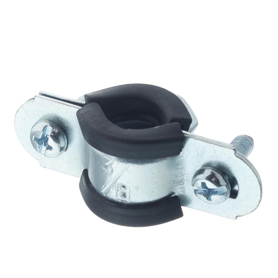 Хомут сантехнический 3/8 16-20 мм оцинкованная сталь со шпилькой и дюбелем (2 шт.) Хомут сантехнический 3/8 16-20 мм оцинкованная сталь со шпилькой и дюбелем (2 шт.)