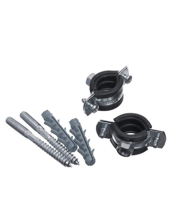 Хомут сантехнический 3/8 16-20 мм оцинкованная сталь со шпилькой и дюбелем (2 шт.) Хомут сантехнический 3/8 16-20 мм оцинкованная сталь со шпилькой и дюбелем (2 шт.)