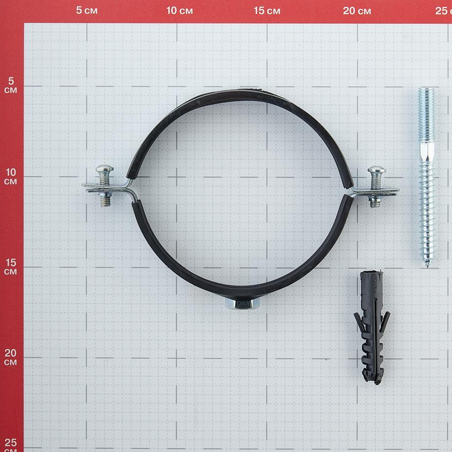 Хомут сантехнический 4 110-115 мм оцинкованная сталь со шпилькой и дюбелем Хомут сантехнический 4 110-115 мм оцинкованная сталь со шпилькой и дюбелем