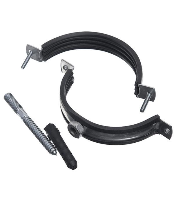 Хомут сантехнический 4 110-115 мм оцинкованная сталь со шпилькой и дюбелем Хомут сантехнический 4 110-115 мм оцинкованная сталь со шпилькой и дюбелем