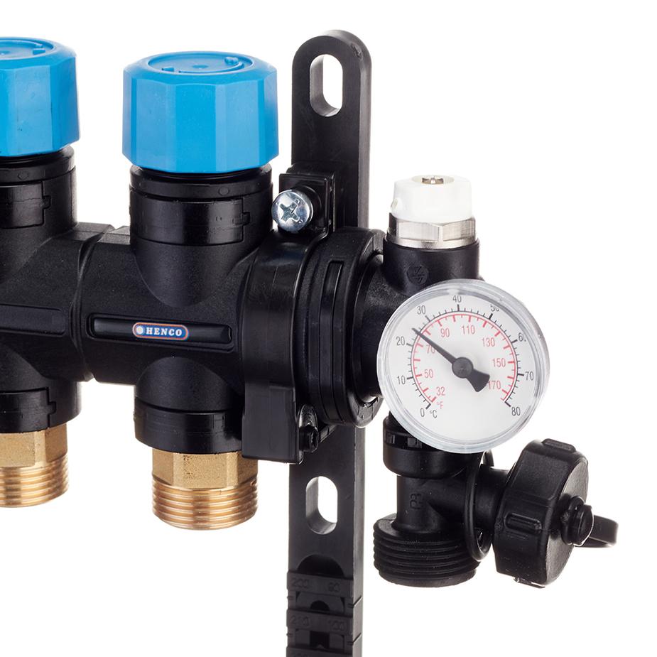 Коллекторная группа Henco (UFH-0605MDK09-03L) 1 ВР(г) х 9 выходов 3/4 НР(ш) ЕК х 1 ВР(г) с расходомерами композитная Коллекторная группа Henco (UFH-0605MDK09-03L) 1 ВР(г) х 9 выходов 3/4 НР(ш) ЕК х 1 ВР(г) с расходомерами композитная