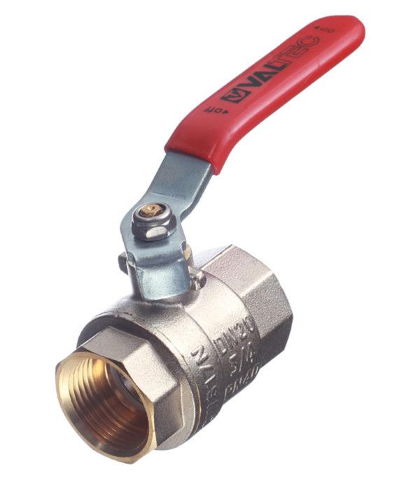 Кран шаровой латунный VALTEC Base (VT.214.N.05) 3/4 ВР(г) х 3/4 ВР(г) ручка прямой