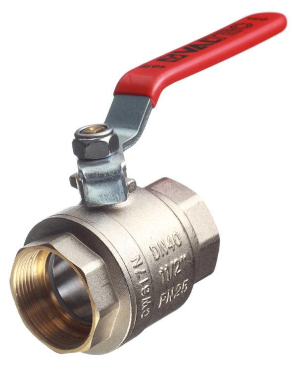 Кран шаровой латунный VALTEC Base (VT.214.N.08) 1 1/2 ВР(г) х 1 1/2 ВР(г) ручка прямой