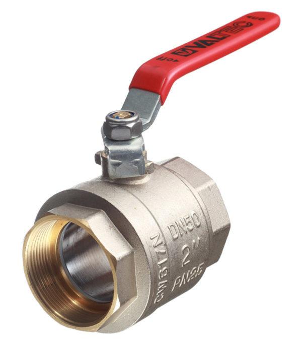 Кран шаровой латунный VALTEC Base (VT.214.N.09) 2 ВР(г) х 2 ВР(г) ручка прямой
