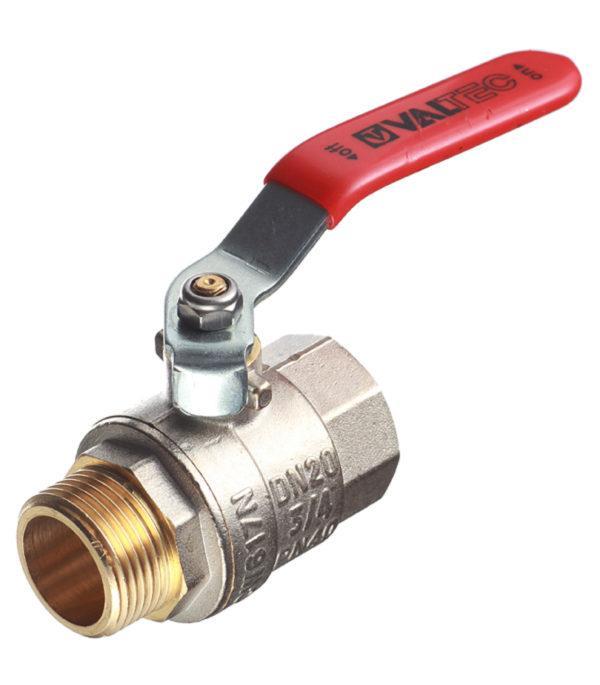Кран шаровой латунный VALTEC Base (VT.215.N.05) 3/4 ВР(г) х 3/4 НР(ш) ручка прямой