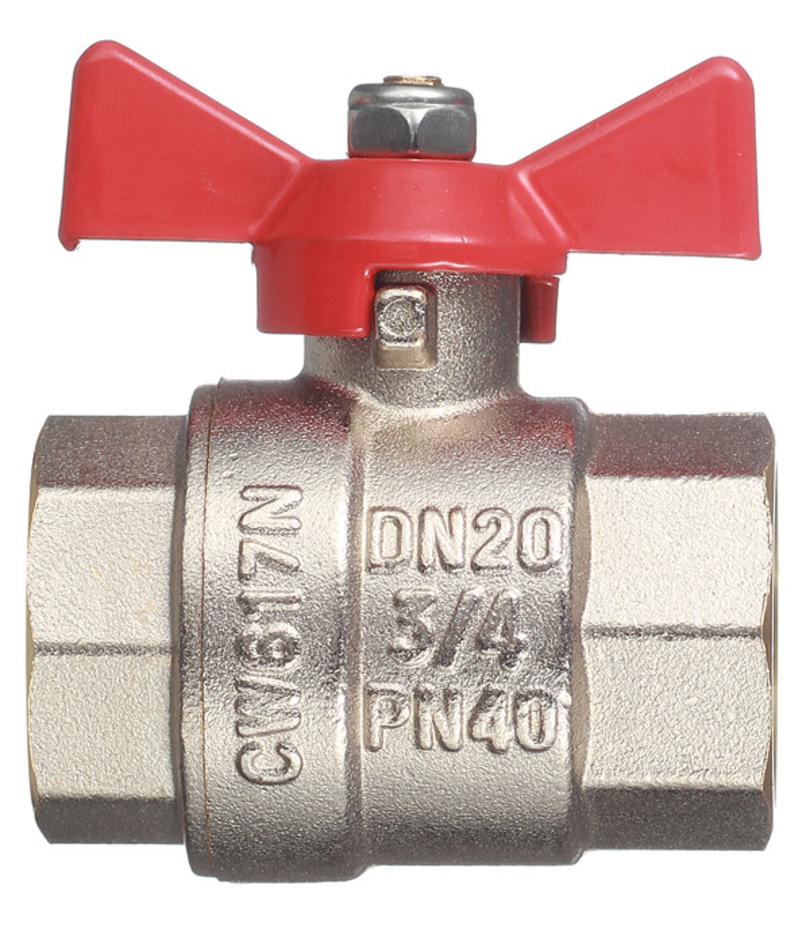 Кран шаровой латунный VALTEC Base (VT.217.N.05) 3/4 ВР(г) х 3/4 ВР(г) бабочка прямой Кран шаровой латунный VALTEC Base (VT.217.N.05) 3/4 ВР(г) х 3/4 ВР(г) бабочка прямой