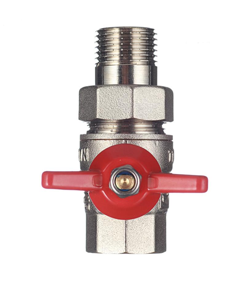 Кран шаровой латунный VALTEC Base (VT.227.N.04) 1/2 ВР(г) х 1/2 НР(ш) бабочка с полусгоном прямой Кран шаровой латунный VALTEC Base (VT.227.N.04) 1/2 ВР(г) х 1/2 НР(ш) бабочка с полусгоном прямой