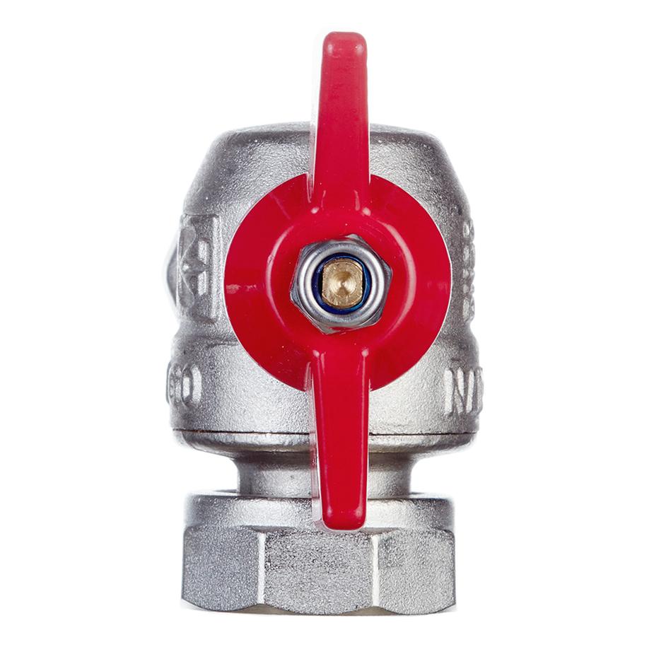 Кран шаровой латунный VALTEC Base (VT.266.N.0505) 3/4 ВР(г) T-образный бабочка с накидной гайкой угловой Кран шаровой латунный VALTEC Base (VT.266.N.0505) 3/4 ВР(г) T-образный бабочка с накидной гайкой угловой