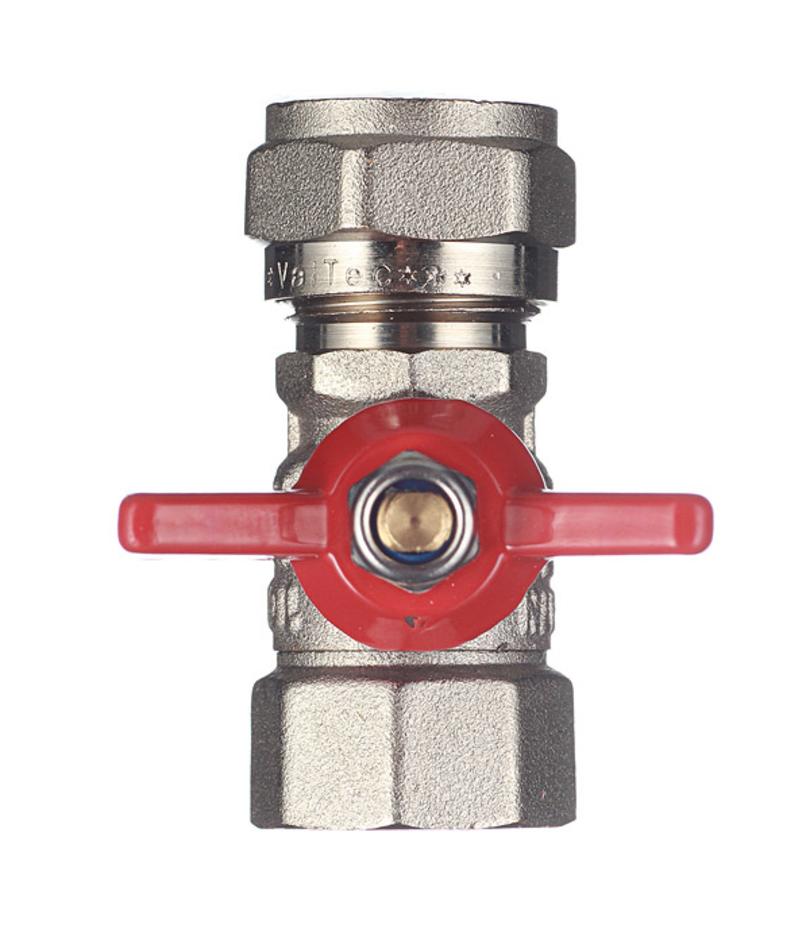 Кран шаровой латунный VALTEC (VT.342.N.1604) 16 обж(ц) х 1/2 ВР(г) для металлопластиковых труб бабочка прямой Кран шаровой латунный VALTEC (VT.342.N.1604) 16 обж(ц) х 1/2 ВР(г) для металлопластиковых труб бабочка прямой