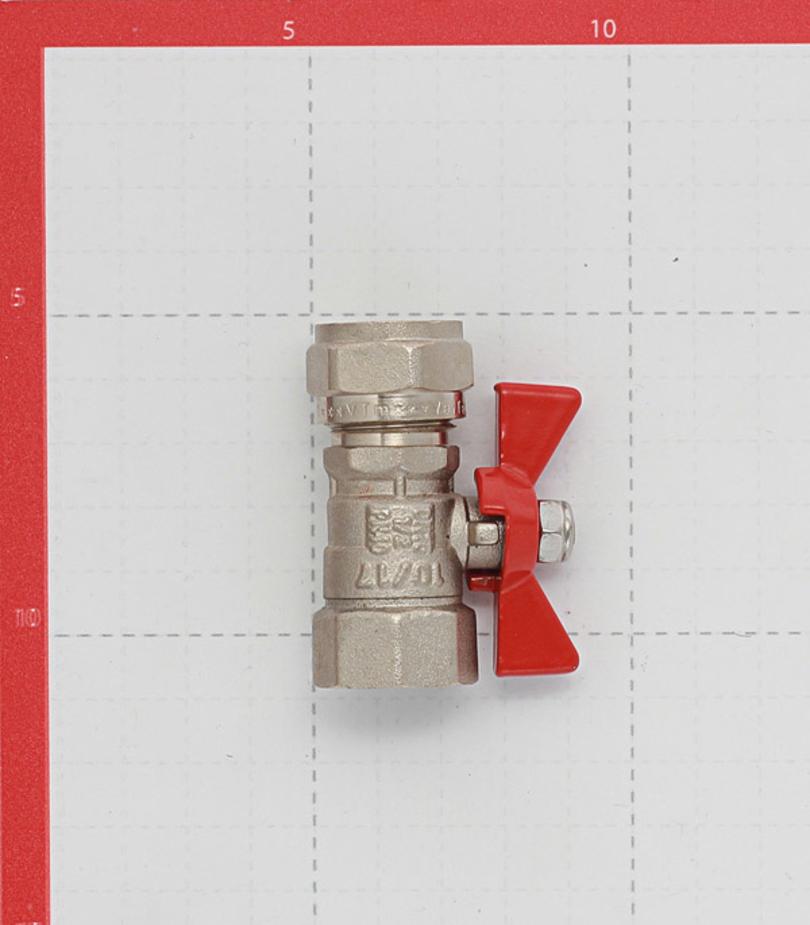 Кран шаровой латунный VALTEC (VT.342.N.1604) 16 обж(ц) х 1/2 ВР(г) для металлопластиковых труб бабочка прямой Кран шаровой латунный VALTEC (VT.342.N.1604) 16 обж(ц) х 1/2 ВР(г) для металлопластиковых труб бабочка прямой