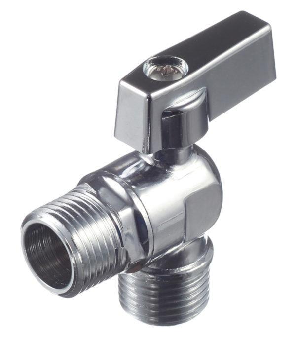 Кран шаровой латунный VALTEC (VT.392.N.04) 1/2 НР(ш) х 1/2 НР(ш) к бытовой технике мини угловой