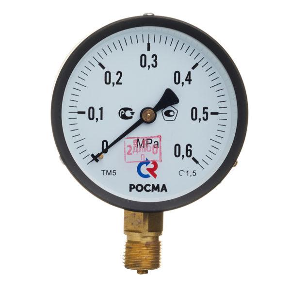 Манометр РОСМА (6832) 1/2 НР(ш) радиальный 6 бар d100 мм