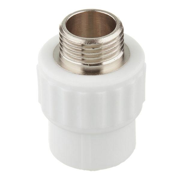 Муфта полипропиленовая 20 мм х 1/2 НР(ш) Муфта полипропиленовая 20 мм х 1/2 НР(ш)