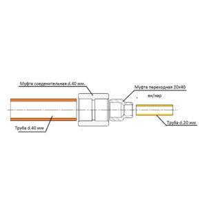 Муфта полипропиленовая 63 х 40 мм