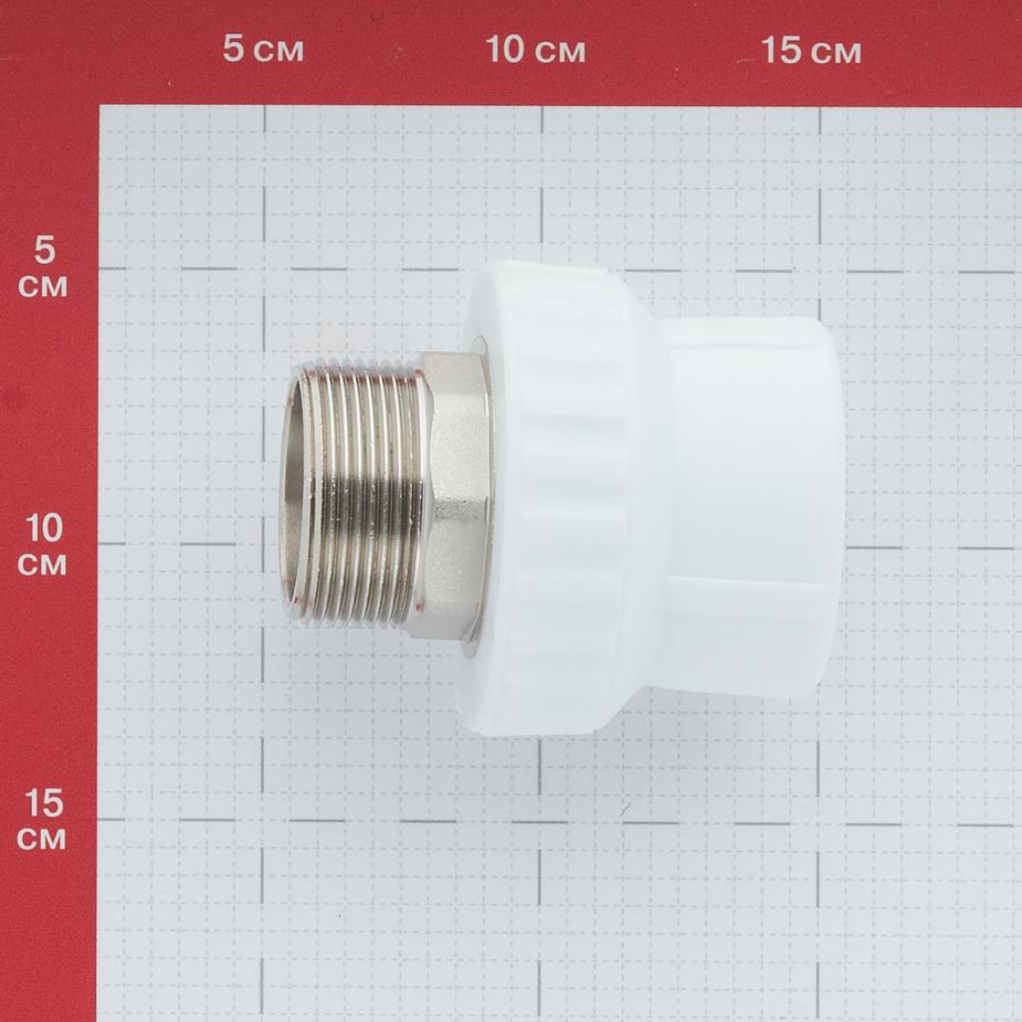 Муфта полипропиленовая под ключ 50 мм х 1 1/2 НР(ш) Муфта полипропиленовая под ключ 50 мм х 1 1/2 НР(ш)