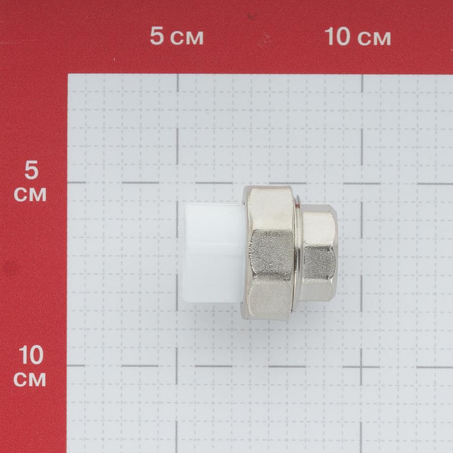 Муфта полипропиленовая разъемная (американка) 20 мм х 1/2 ВР(г) Муфта полипропиленовая разъемная (американка) 20 мм х 1/2 ВР(г)