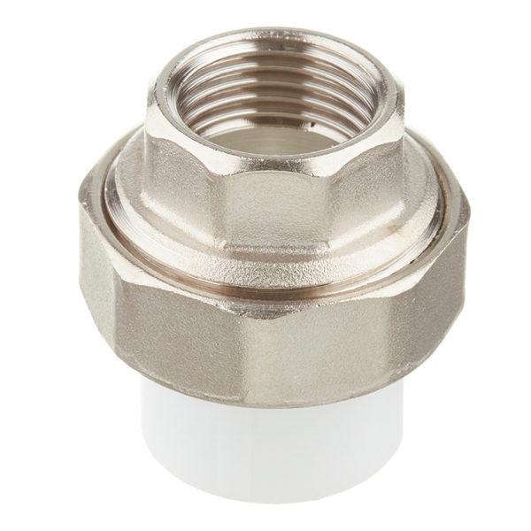 Муфта полипропиленовая разъемная (американка) 20 мм х 1/2 ВР(г) Муфта полипропиленовая разъемная (американка) 20 мм х 1/2 ВР(г)