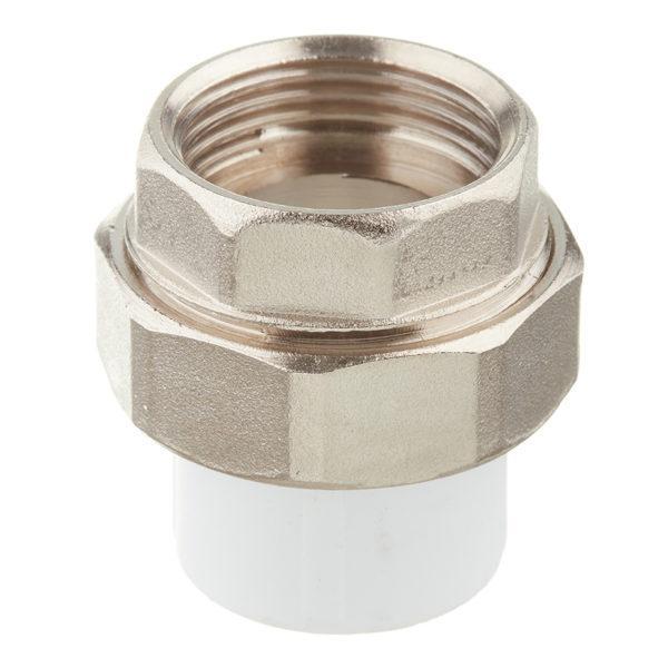 Муфта полипропиленовая разъемная (американка) 20 мм х 3/4 ВР(г) Муфта полипропиленовая разъемная (американка) 20 мм х 3/4 ВР(г)