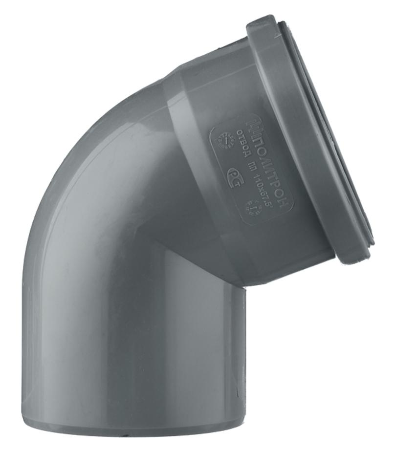 Отвод Pro Aqua Comfort d110 мм 67° пластиковый для внутренней канализации Отвод Pro Aqua Comfort d110 мм 67° пластиковый для внутренней канализации