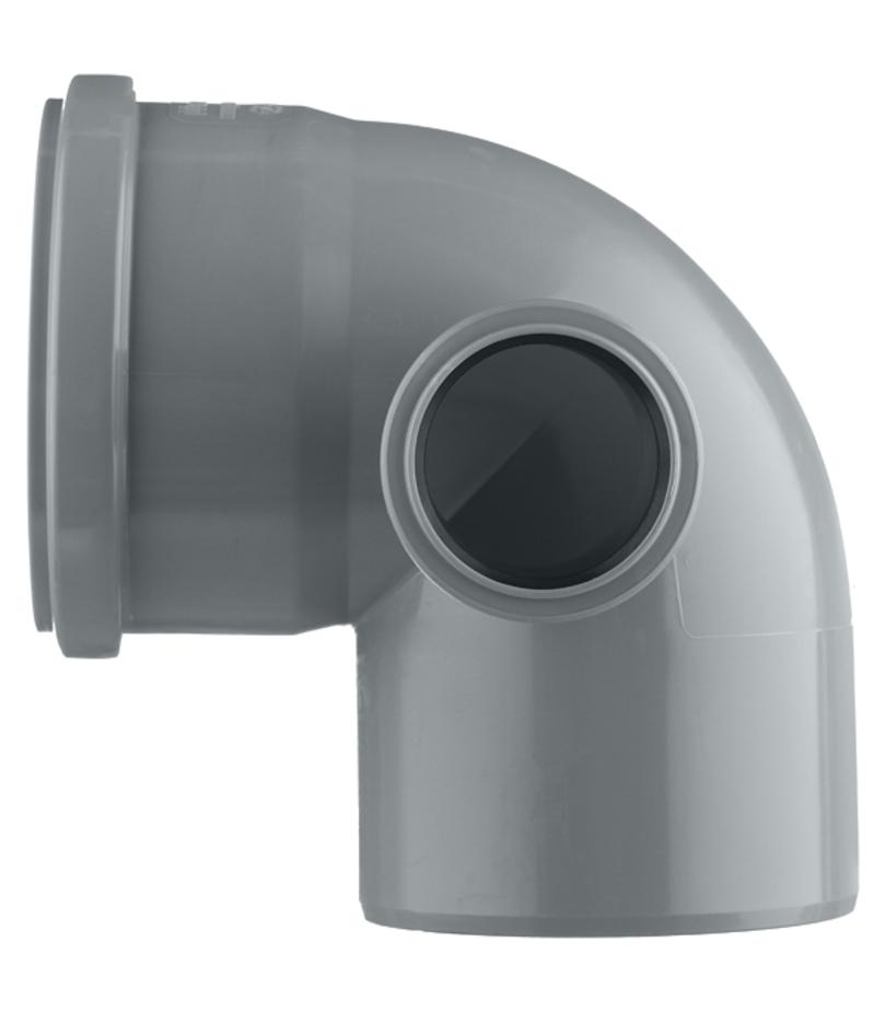 Отвод внутренний d110 мм 87,5° с выходом d50 мм правый Pro Aqua Comfort Отвод внутренний d110 мм 87,5° с выходом d50 мм правый Pro Aqua Comfort