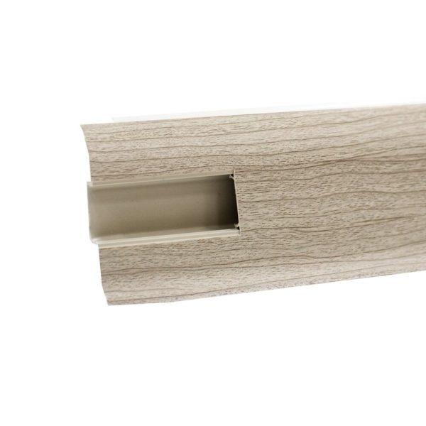 Плинтус ПВХ ГК Идеал 55 мм ясень серый 2500 мм