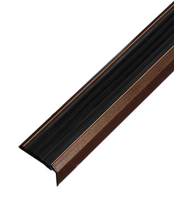 Порог для кромок ступеней 37,5х23х900 мм медь с резиновой вставкой Порог для кромок ступеней 37,5х23х900 мм медь с резиновой вставкой