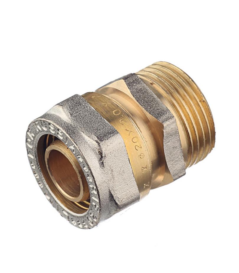 Соединитель прямой 20 обж(ц) х 3/4 НР(ш) Соединитель прямой 20 обж(ц) х 3/4 НР(ш)