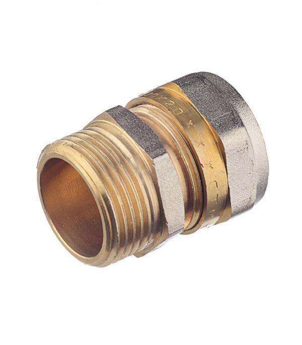 Соединитель прямой 20 обж(ц) х 3/4 НР(ш) Соединитель прямой 20 обж(ц) х 3/4 НР(ш)