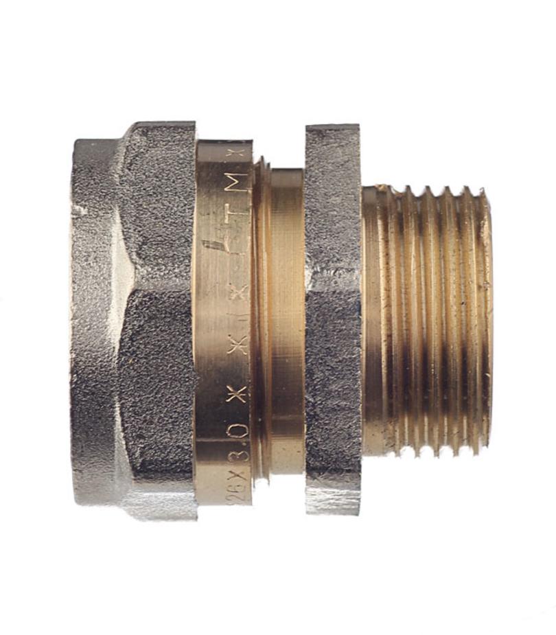 Соединитель прямой 26 обж(ц) х 3/4 НР(ш) Соединитель прямой 26 обж(ц) х 3/4 НР(ш)