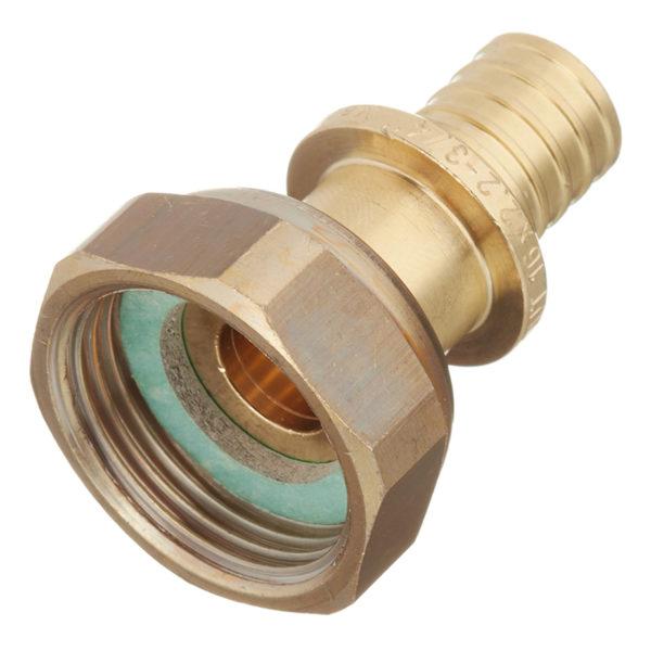 Соединитель прямой Stout (SFA-0019-001634) 16 мм х 3/4 ВР(г) с накидной гайкой латунный