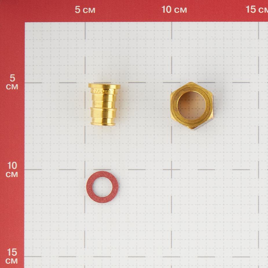 Соединитель прямой Uponor (1023014) 16 мм х 1/2 ВР(г) с накидной гайкой латунный Соединитель прямой Uponor (1023014) 16 мм х 1/2 ВР(г) с накидной гайкой латунный