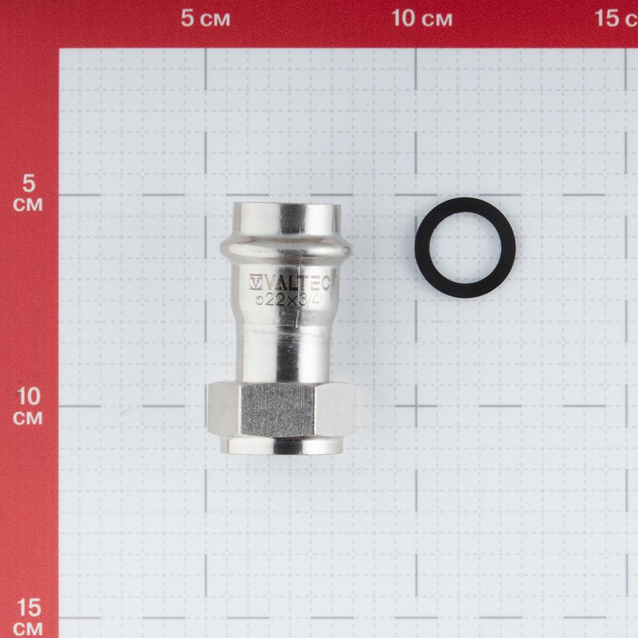 Соединитель VALTEC (VTi.908.I.002205) 22 мм х 3/4 ВР(г) нержавеющая сталь с накидной гайкой Соединитель VALTEC (VTi.908.I.002205) 22 мм х 3/4 ВР(г) нержавеющая сталь с накидной гайкой