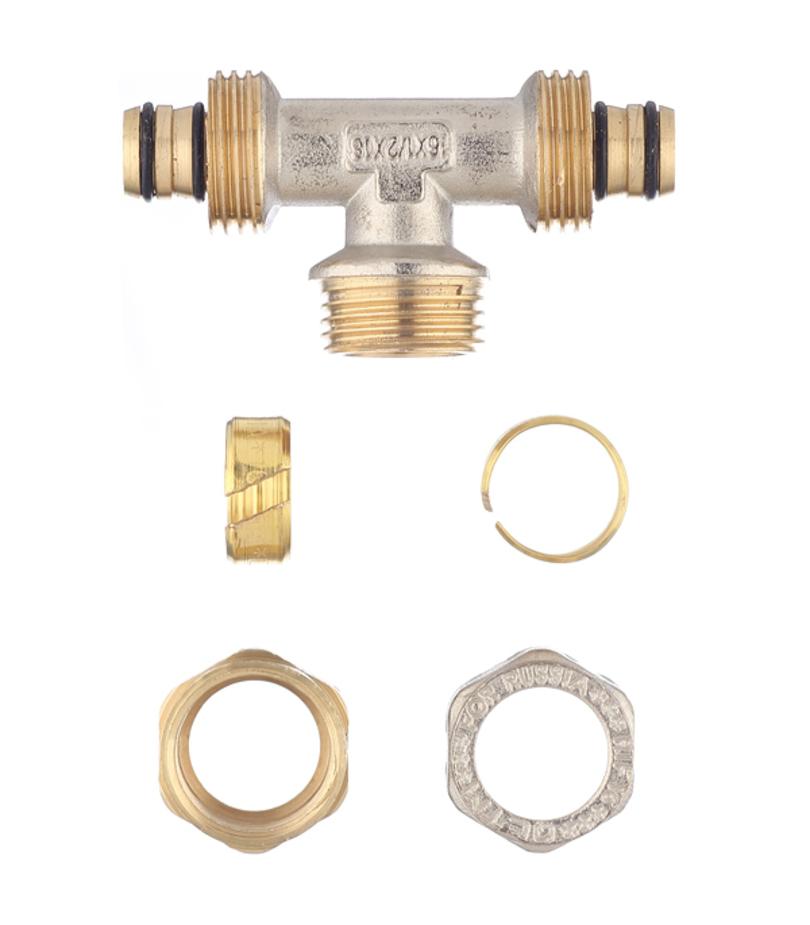 Тройник 16 обж(ц) х 1/2 НР(ш) х 16 обж(ц) Тройник 16 обж(ц) х 1/2 НР(ш) х 16 обж(ц)