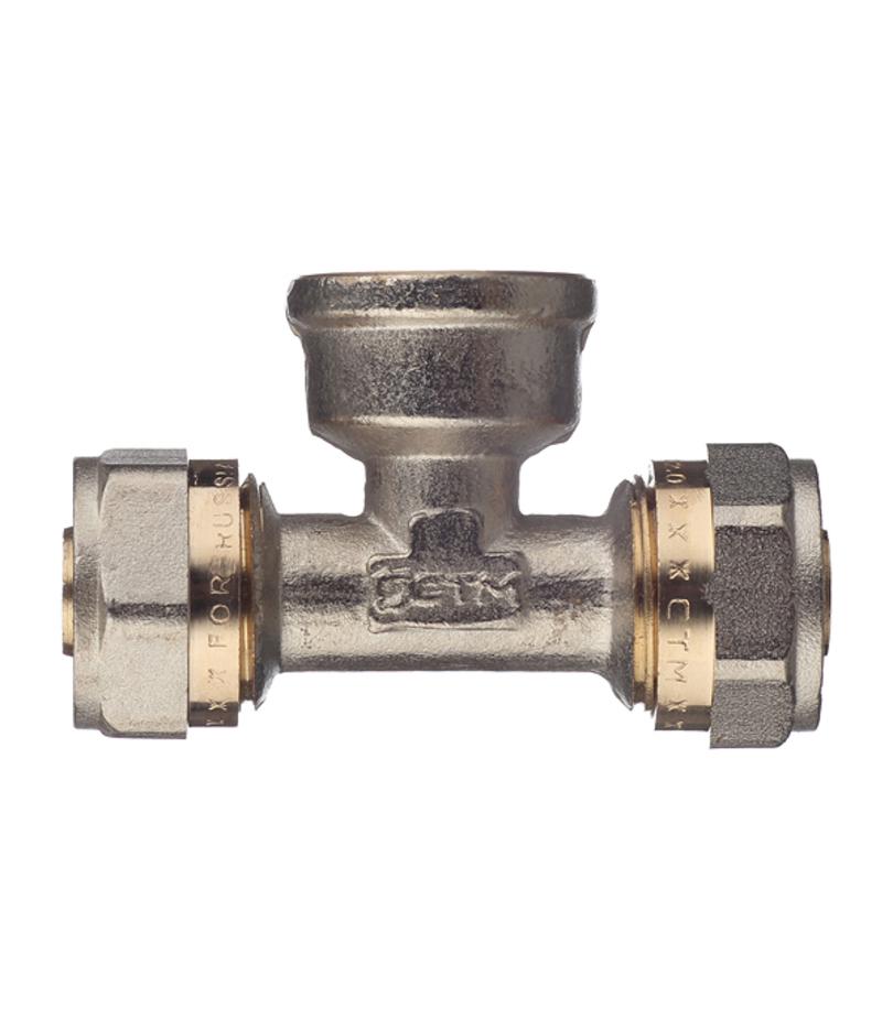 Тройник 16 обж(ц) х 1/2 ВР(г) х 16 обж(ц) Тройник 16 обж(ц) х 1/2 ВР(г) х 16 обж(ц)