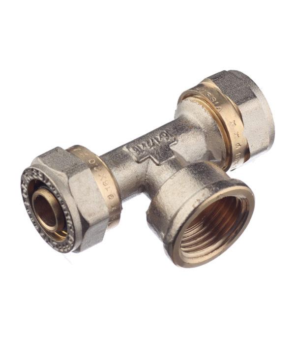 Тройник 16 обж(ц) х 1/2 ВР(г) х 16 обж(ц) Тройник 16 обж(ц) х 1/2 ВР(г) х 16 обж(ц)