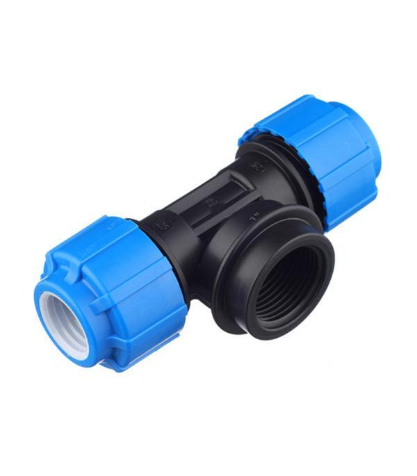 Тройник ПНД ТПК-АКВА компрессионный переходный 25х25х1 ВР(г)