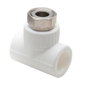 Тройник полипропиленовый с накидной гайкой 32 мм х 1 ВР(г) х 32 мм