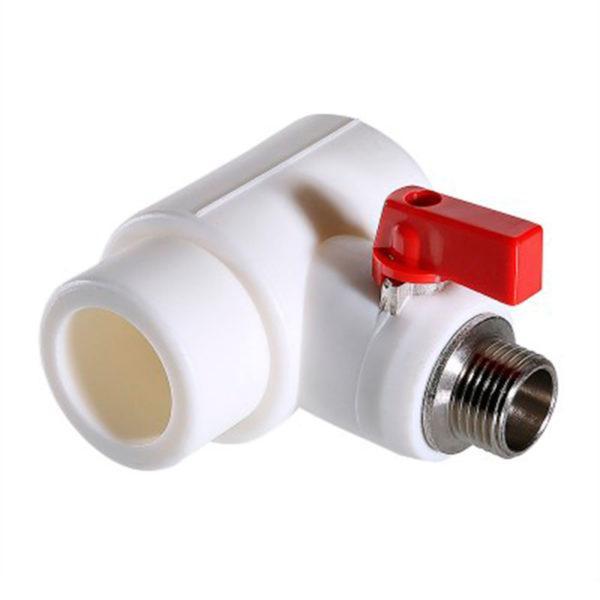 Тройник полипропиленовый VALTEC (VTp.781.0.04005) 40 мм х 3/4 НР(ш) х 40 мм с шаровым краном на евроконус